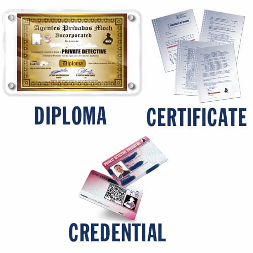 Diploma Certificate of Studies and Private Detective Credential Diploma Certificate of Studies and Private Detective Credential